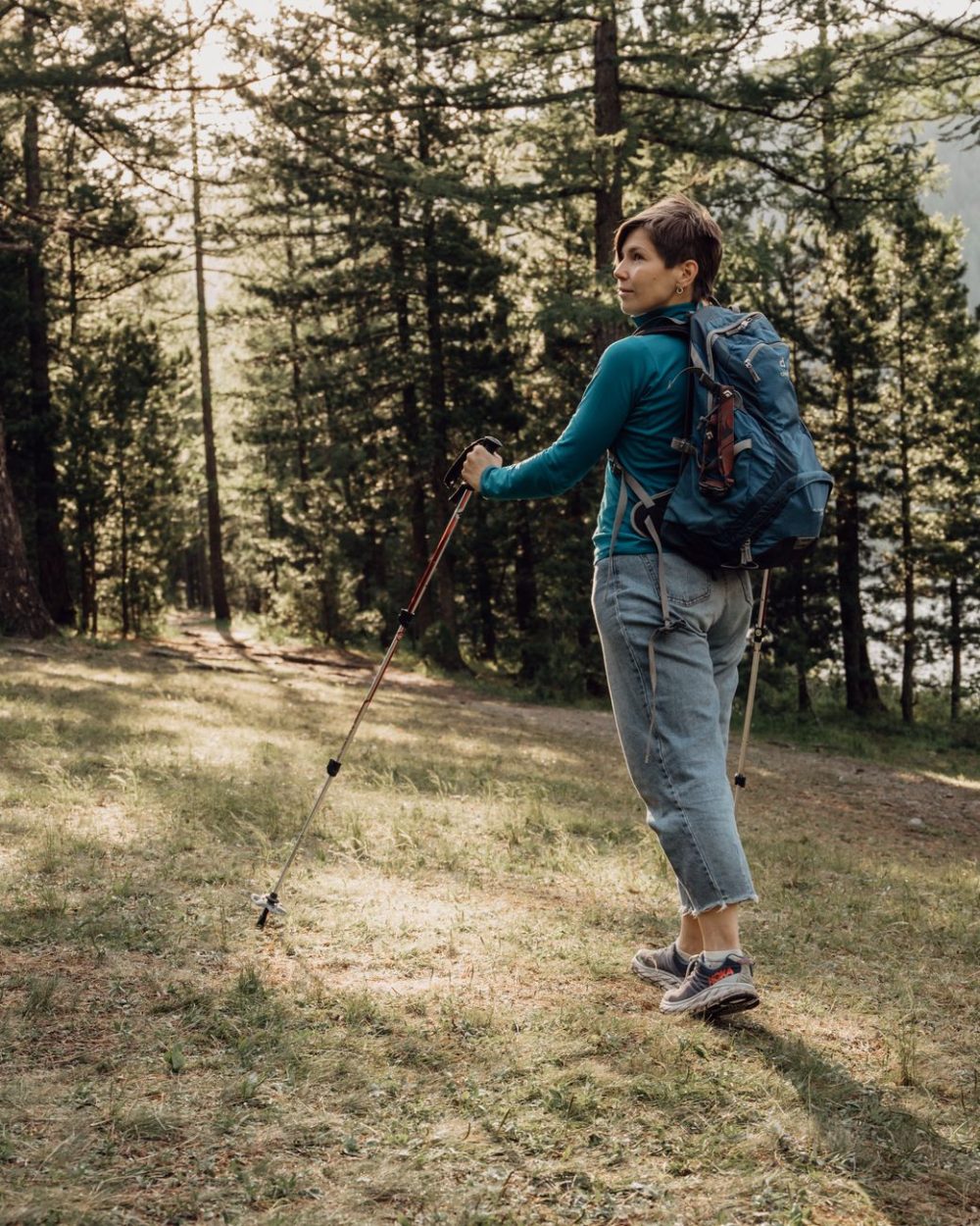 woman hiking